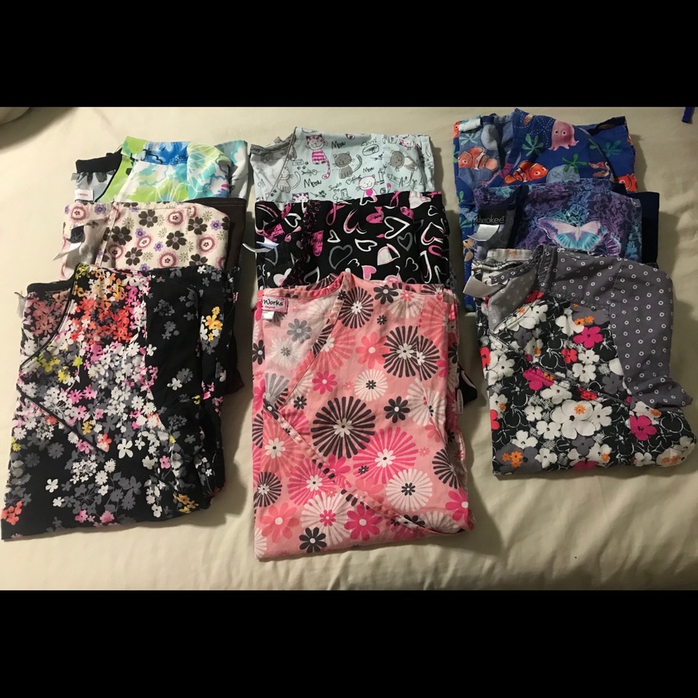 Lot of Medical Scrub Tops and Bottoms